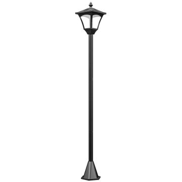 Садовый светильник с солнечной батареей Outsunny 15x15x120см, черного цвета