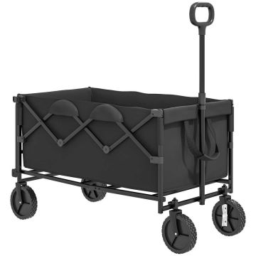Puutarhakärry, 160 l, enintään 100 kg, Musta, 95 × 102 × 55 cm