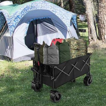 Garden trolley, Black, 98 × 60 × 76–92 cm