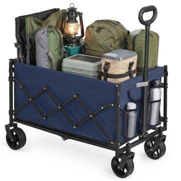 SONGMICS garden trolley, foldable, 90 l, 67 × 90.5 × 42 cm