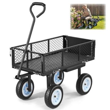 Istuimellinen puutarhakärry VEVOR TC-500, 86 × 46 × 22,5 cm