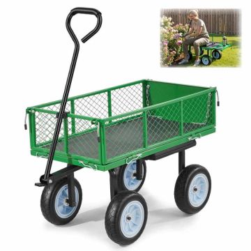 Puutarhakärry VEVOR TC-500, Istuimella, Vihreä, 86 × 46 × 22,5 cm