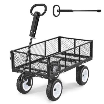 Puutarhakärry VEVOR TC-900B, irrotettavilla sivupaneeleilla, Musta, 96 × 24,5 × 51 cm