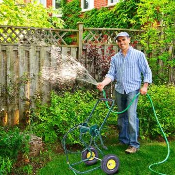 Garden hose reel cart, up to 60 m hose, Green, 70.1 × 52.1 × 96.5 cm