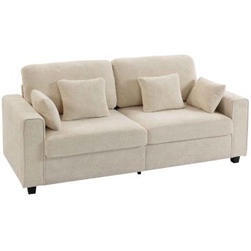 Sohva, 3-istuttava, Beige, 211,5 × 90 × 85 cm