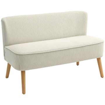 Sohva Homcom 117x56,5x77cm, kerma/vaaleanruskea väri