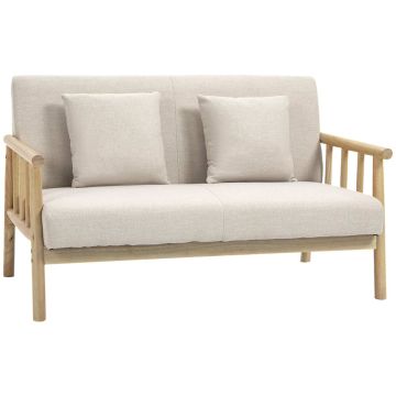 Sohva Homcom 123x69x74cm, vaaleanruskea/hiekansävyinen