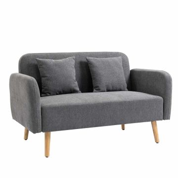 Sohva Homcom 130x70x80cm, harmaa/vaaleanruskea väri