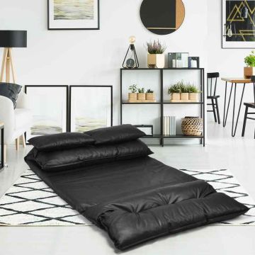 Sofa bed, 5 positions, Black, 227 × 110 × 13 cm