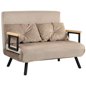 Sohvasänky Homcom 102x73x81cm, vaaleanruskea/musta