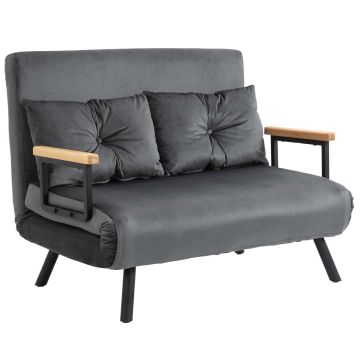 Sohvasänky Homcom 102x73x81cm, tummanharmaa/musta