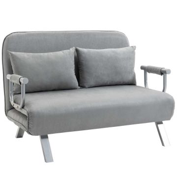 Sohvasänky Homcom 111x80x78cm, harmaa/hopeanvärinen