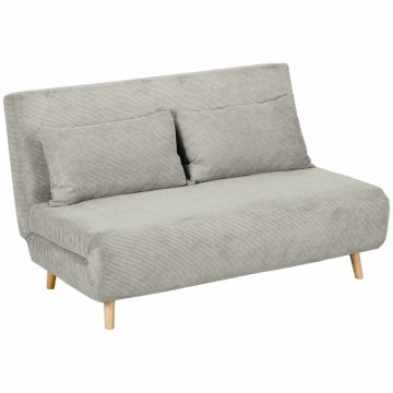 Sohvasänky Homcom 141x90x81cm, harmaa/vaaleanruskea