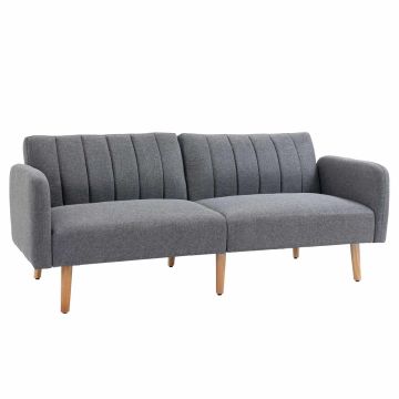 Sohvasänky Homcom 173x75x73cm, tummanharmaa/vaaleanruskea