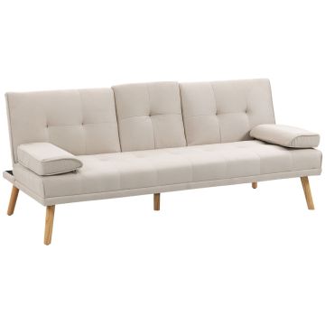 Sohvasänky Homcom 181x77x78cm, hiekka/vaaleanruskea