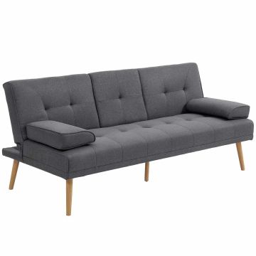 Vuodesohva Homcom 181x77x78cm, tummanharmaa/vaaleanruskea