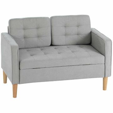 Sohva säilytyslaatikolla Homcom 117x62x78cm, harmaa/vaaleanruskea