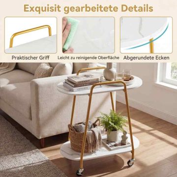 Side table, 2 shelves, 60 × 33.5 × 68.5 cm