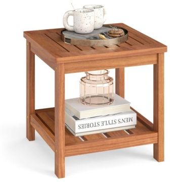 Side table, 2-tier, 45.72 × 44.45 × 44.45 cm