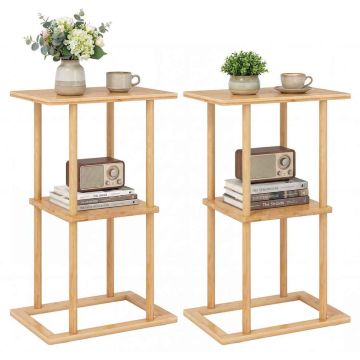 Set of 2 side tables, 2-tier, 40 × 65 × 28 cm