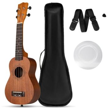 Soprano ukulele, 12 frets, with accessories, 7 × 3 × 21″
