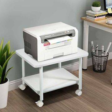 Printer stand, 2-tier, white, 49 × 37 × 40 cm