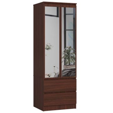 Шкаф Star S60, 2 дверцы, 2 ящика, коричневый, 60 × 180 × 51 см