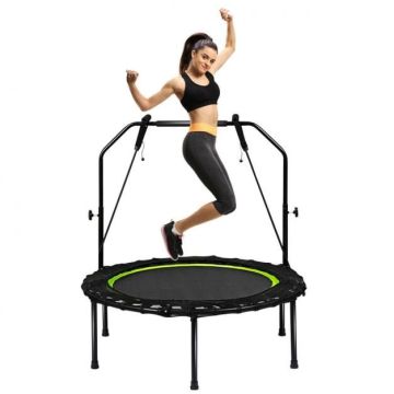 Sports Trampoline, 2 Resistance Bands, 40 × 40 × 51 inches