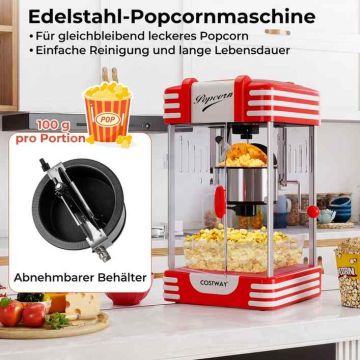 Popcorn maker, Up to 100 g per batch, 28.5 × 48 × 26 cm