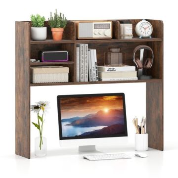 Desktop bookshelf, 3 shelves, Brown, 94 × 85 × 24 cm
