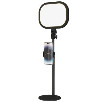 LED-pöytävalaisin, 10 kirkkaustasoa, Musta, 23 × 65 × 23 cm