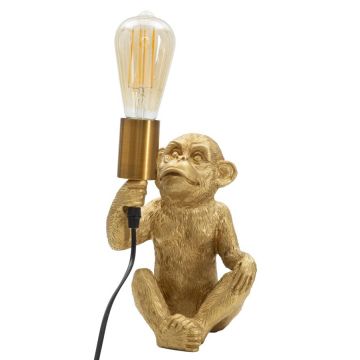 Monkey Table Lamp, Gold, 17 × 25 × 14.5 cm