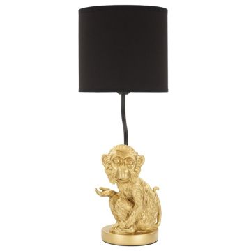 Table lamp Sit Monkey, 1 light source, Gold/black