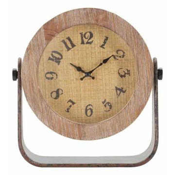 Pöytäkello Round, Ruskea, 23,5 × 24 × 7 cm