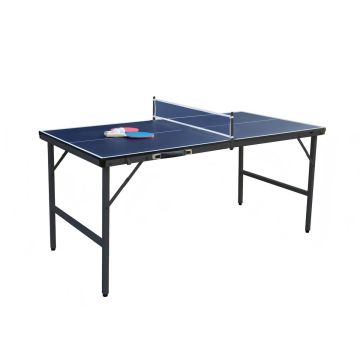 Table tennis table, foldable, with net and 2 rackets, Blue, 152.5 × 76 × 71 cm