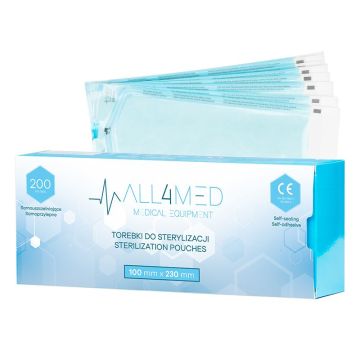 Sterilointipussit ALL4MED, 200 kpl, 100 × 230 mm
