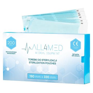 Sterilointipussit ALL4MED, 200 kpl, 190 × 330 mm