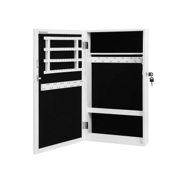 Стильный подвесной шкафчик для украшений - зеркало JBC51W 67x37x10,5 см., белый