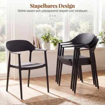 Folding dining chair, black, up to 150 kg, PP material