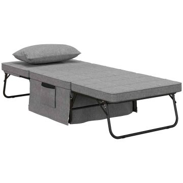 Раскладная кровать Homcom 188x75x38см, серо-черного цвета
