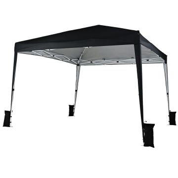 Folding gazebo 3x3 m, waterproof, with carrying bag and stakes, black