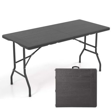 Folding outdoor table, Black, 152 × 74 × 70 cm