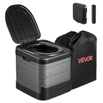 Kokoontaitettava kannettava wc VEVOR KZ-702, 19 × 48,5 × 44 cm