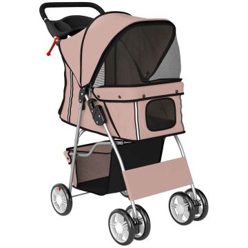 Kokoontaitettavat koiranrattaat, enintään 10 kg, Ruskeat, 77 × 102 × 44 cm