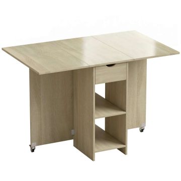 Jatkettava ruokapöytä, 2–4 henkilölle, laatikolla, 114,5 × 75 × 70 cm