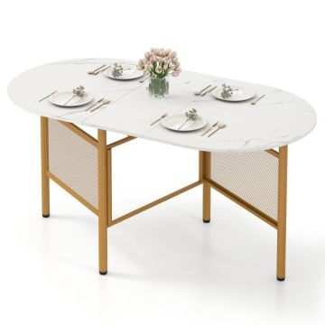 Folding dining table, 3 in 1, for 6-8 people, White, 150 × 76 × 80 cm