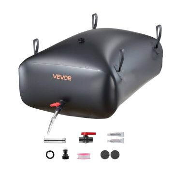 Kokoontaitettava vesisäiliöpussi VEVOR WSB-330L-Black, 330 l, Musta, 121 × 81,5 × 37 cm