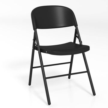 Folding chairs, 6 pcs, black, 55 × 82 × 50 cm
