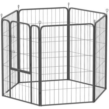 Вольер для собак PawHut 136x68x100см, черного цвета