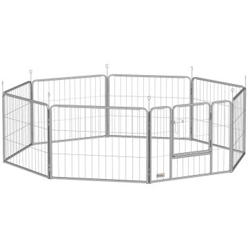 Koira-aitaus PawHut 160x160x60cm, hopeanvärinen